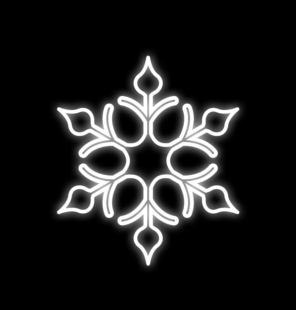 2' Pure White LED Snowflake