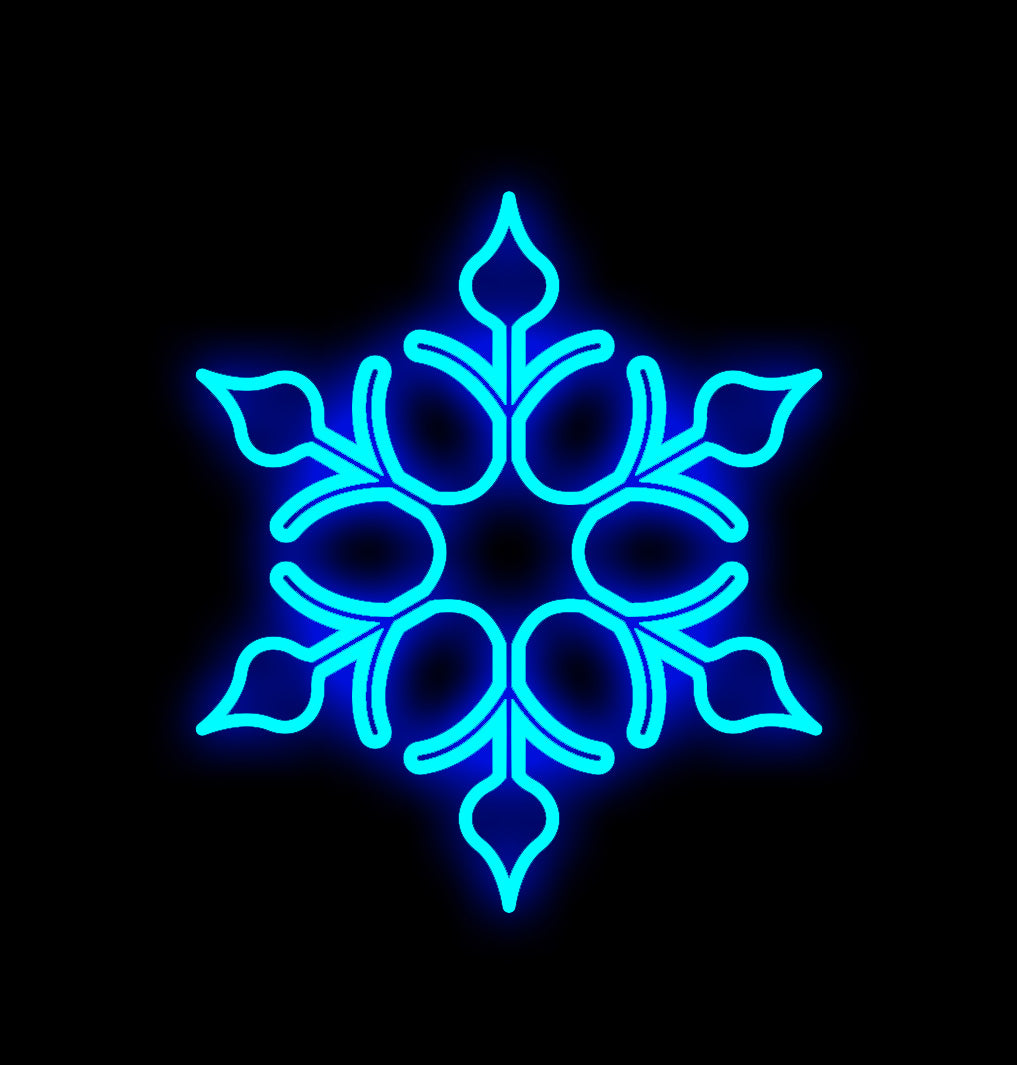 5' Blue LED Snowflake