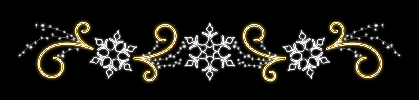 15' Wide streamer with 3 Snowflakes