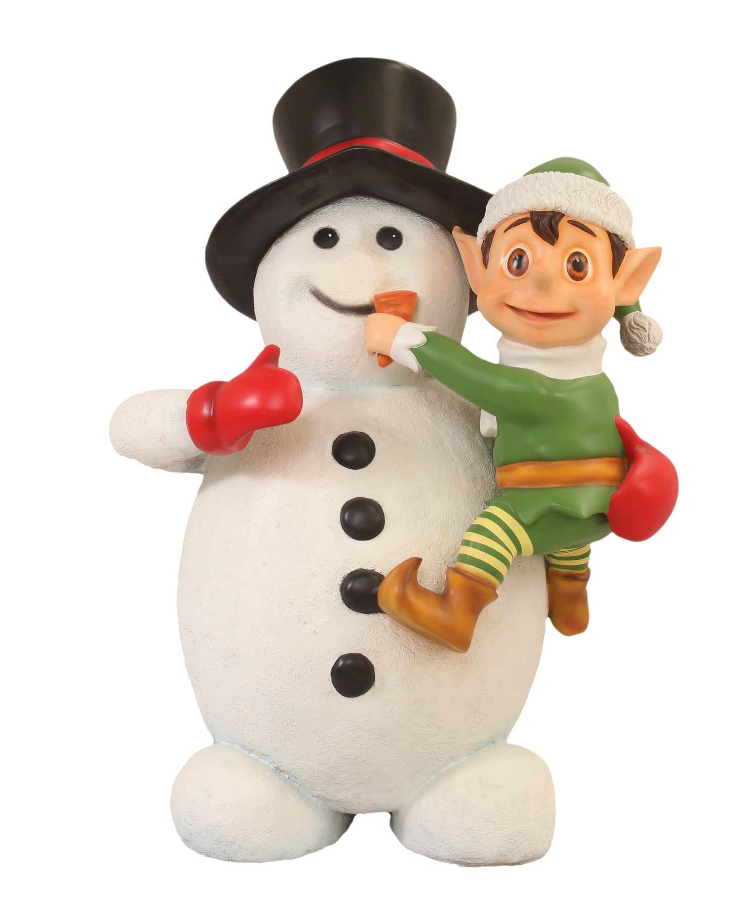 58" Snowman Holding Santa's Elf
