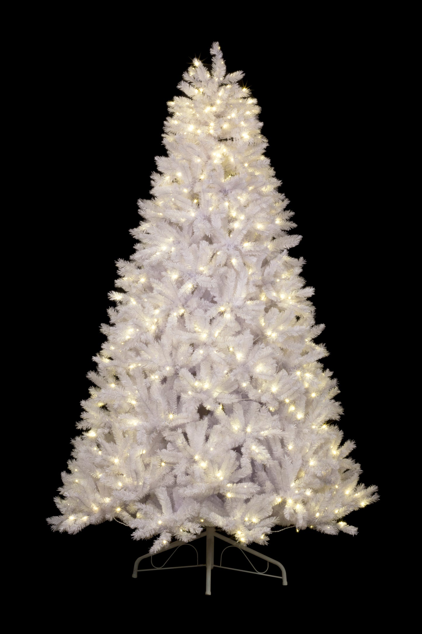 7.5' Classic White Tree Pre-Lit with Warm White Lights and a Metal Stand