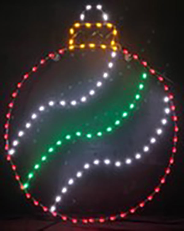 6' Ball Ornament with Diagonal Swirl