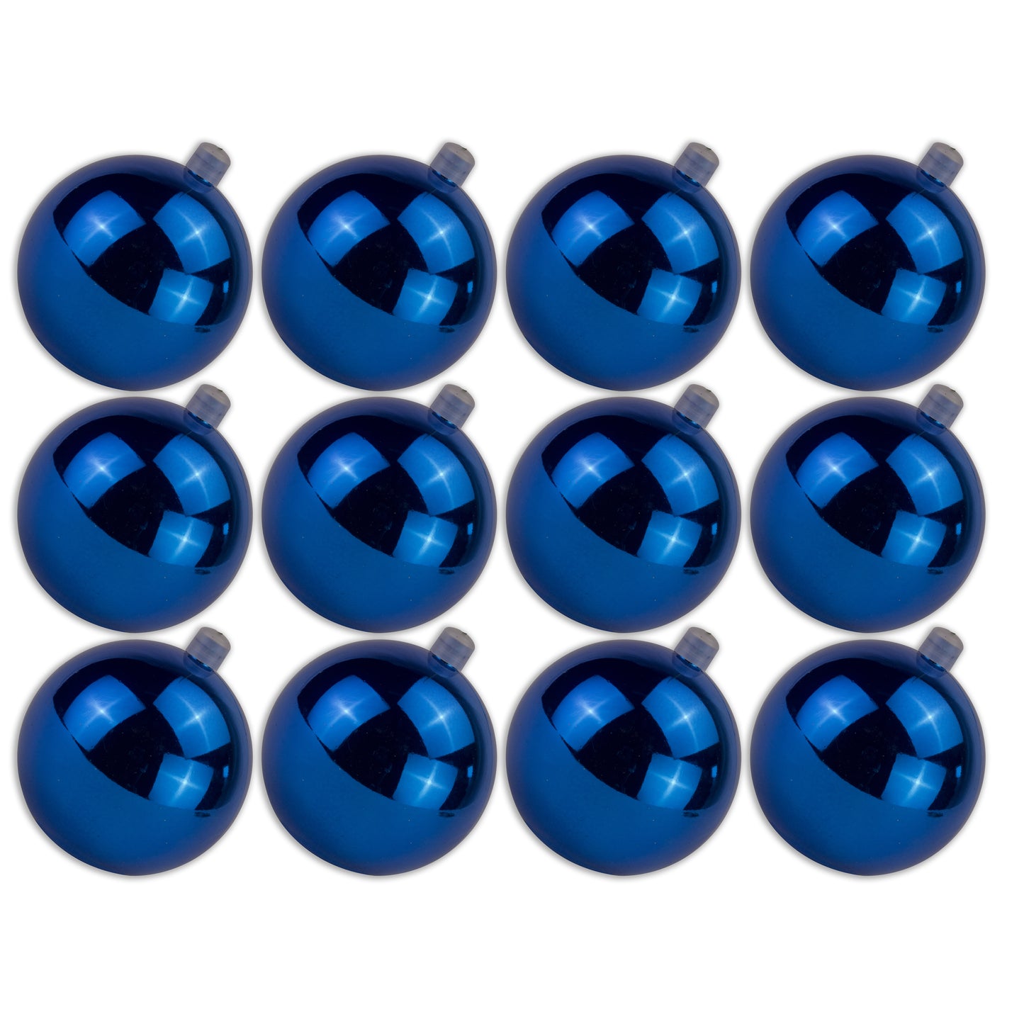 12 Pack 60mm 2.5" Shiny Blue Ball Ornament with Wire and UV Coating