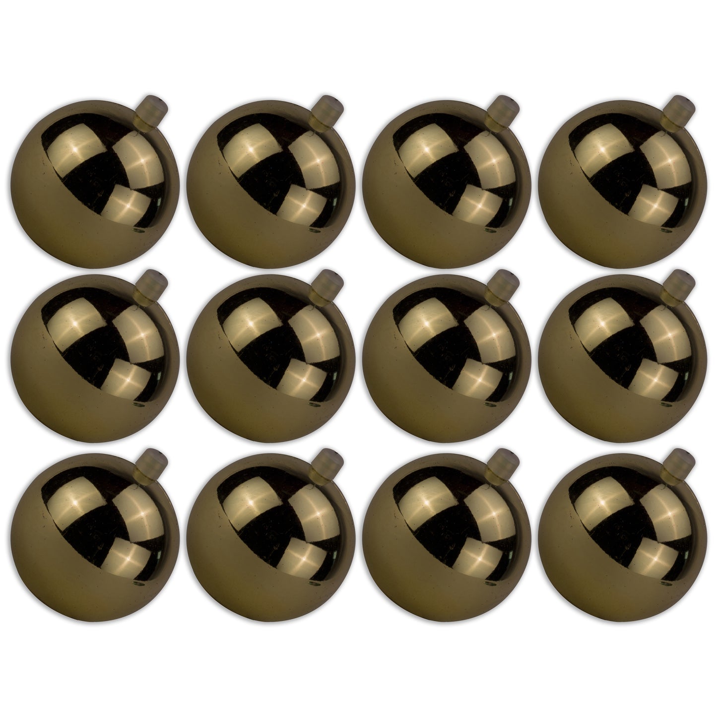 12 Pack 60mm 2.5" Shiny Gold Ball Ornament with Wire and UV Coating