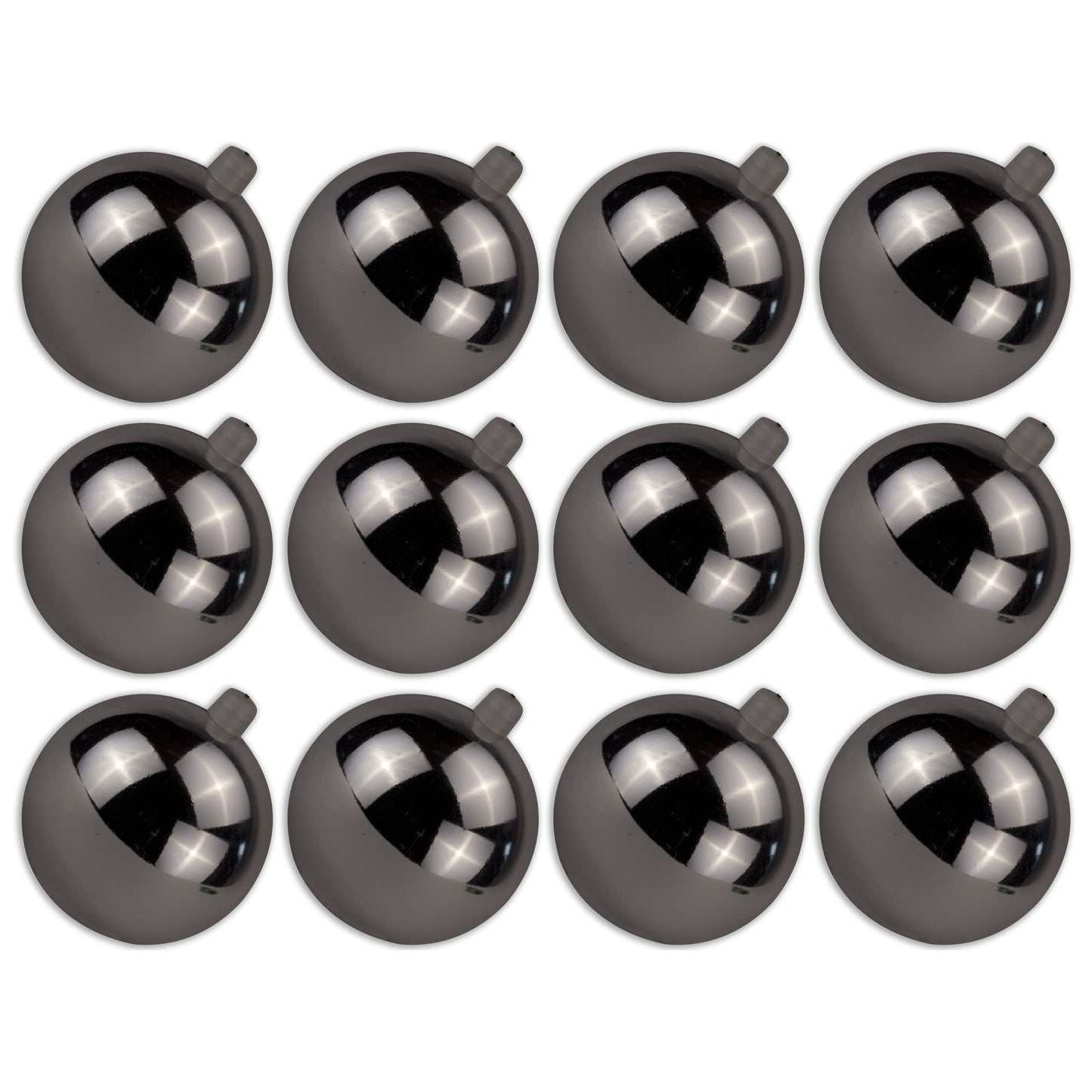 12 Pack 60mm 2.5" Shiny Silver Ball Ornament with Wire and UV Coating