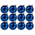 12 Pack 70mm 2.75 Shiny Blue Ornament with Wire and UV Coating