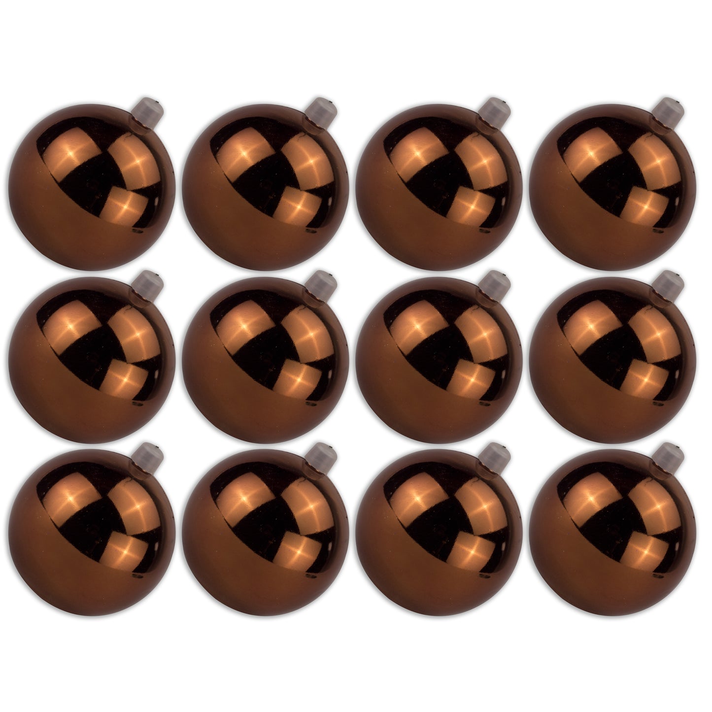 12 Pack 70mm 2.75" Shiny Brown Ornament with Wire and UV Coating