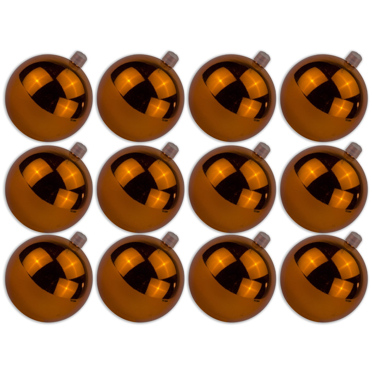 12 Pack 70mm 2.75" Shiny Orange Ornament with Wire and UV Coating