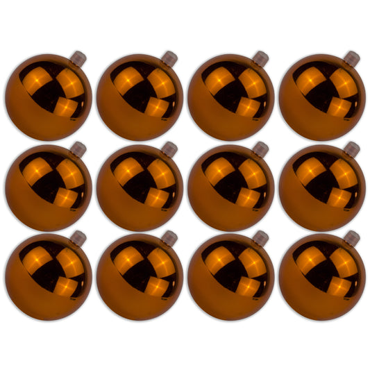 12 Pack 70mm 2.75" Shiny Orange Ornament with Wire and UV Coating