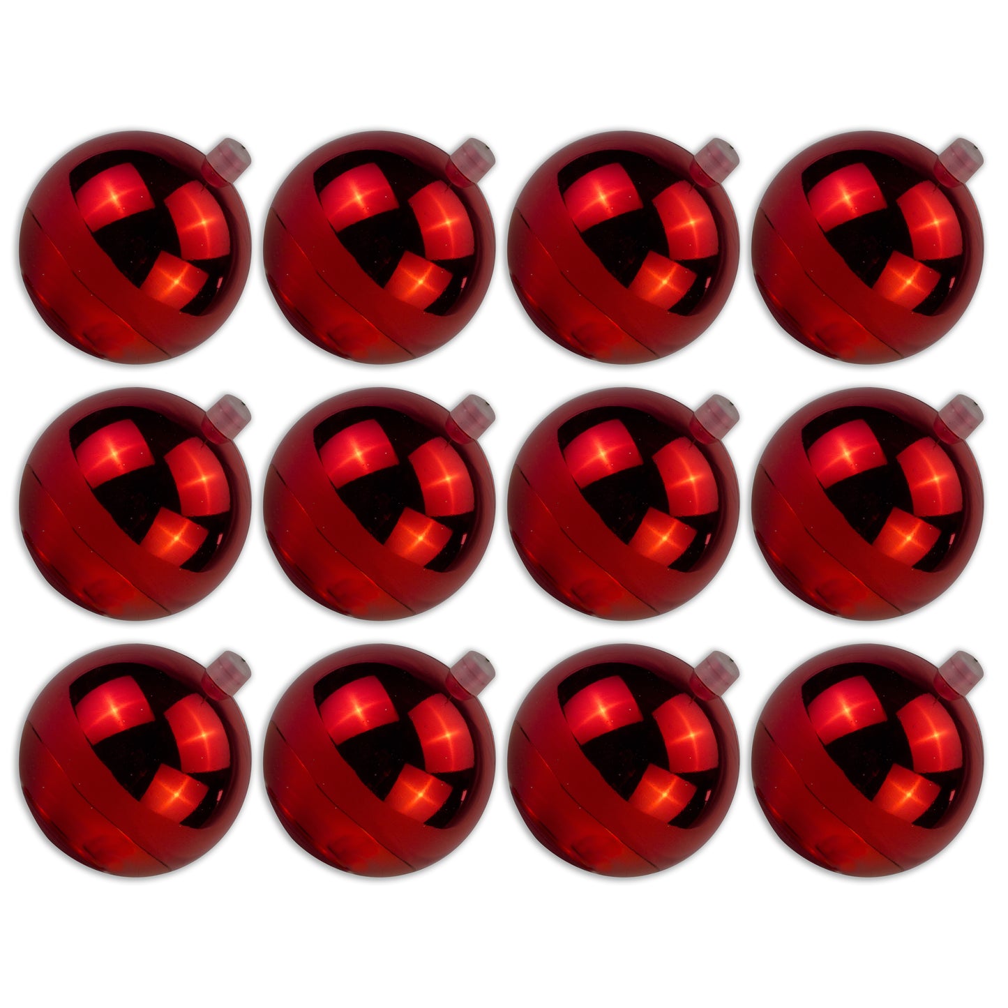 12 Pack 70mm 2.75 Shiny Red Ornament with Wire and UV Coating