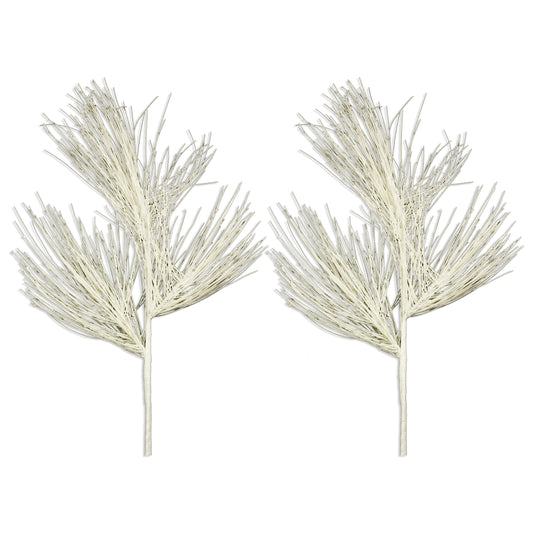 2 Pack of 25" White Spray Branch with Glitter Enhancements