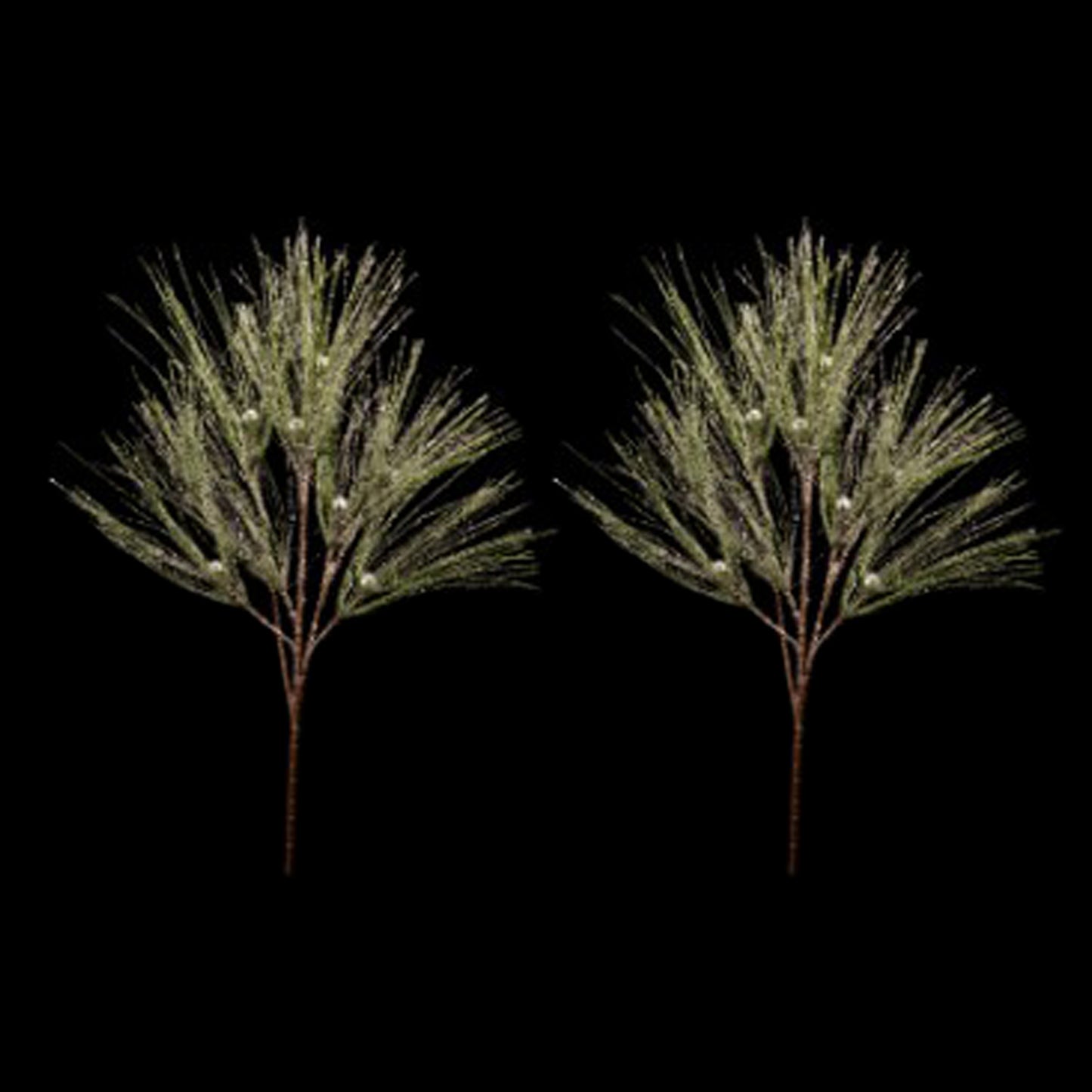 2 Pack of 32" Snow Enhanced Pine Spray with 8 White Ornament Accents