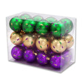 24 Pack Green, Gold, and Purple Loop Design Ornaments