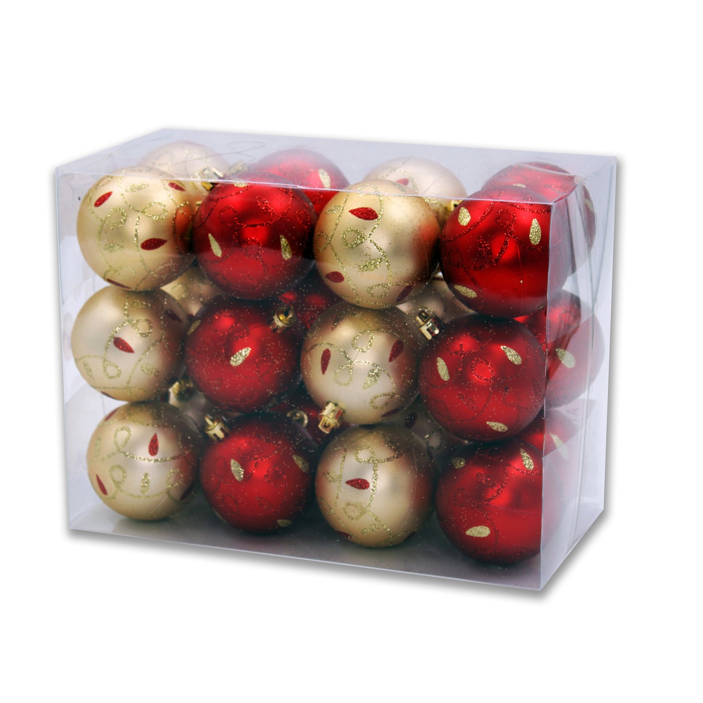 24 Pack Red and Gold Loop Design Ornaments