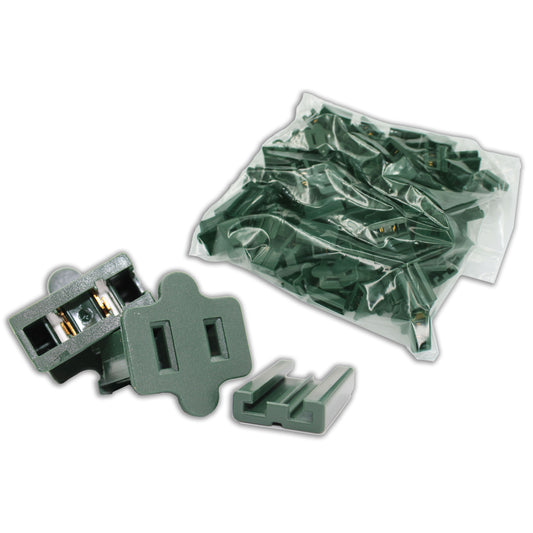 25 Pack Green Female Electrical Receptacle SPT1 Slide-On