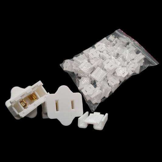 25 Pack White Female Electrical Receptacle SPT1 Slide-On