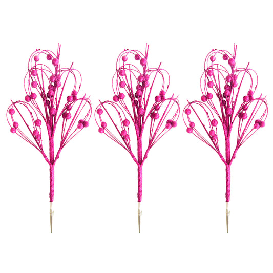 3 Pack of 12" Pink Picks with Glitter Enhancements