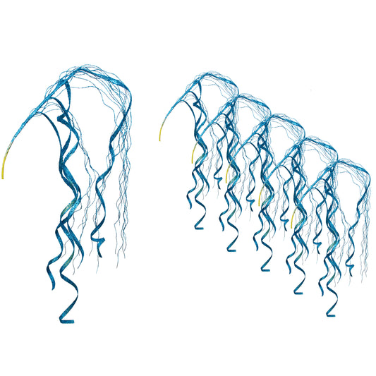 5 Pack of 48" Aqua Streamer Pick with Glitter Enhancements