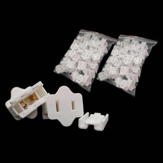 50 Pack White Female Electrical Receptacle SPT1 Slide-On