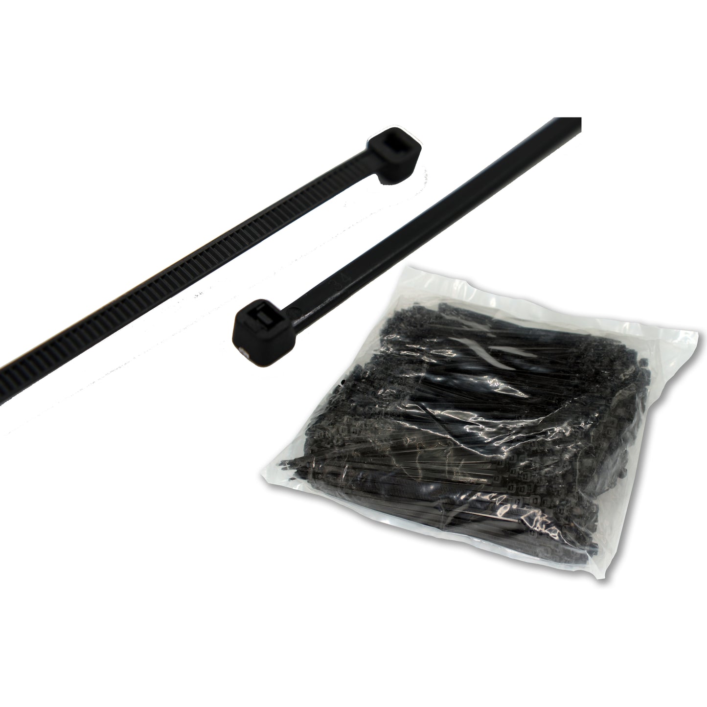 500 Pack 6" Black Zip Tie