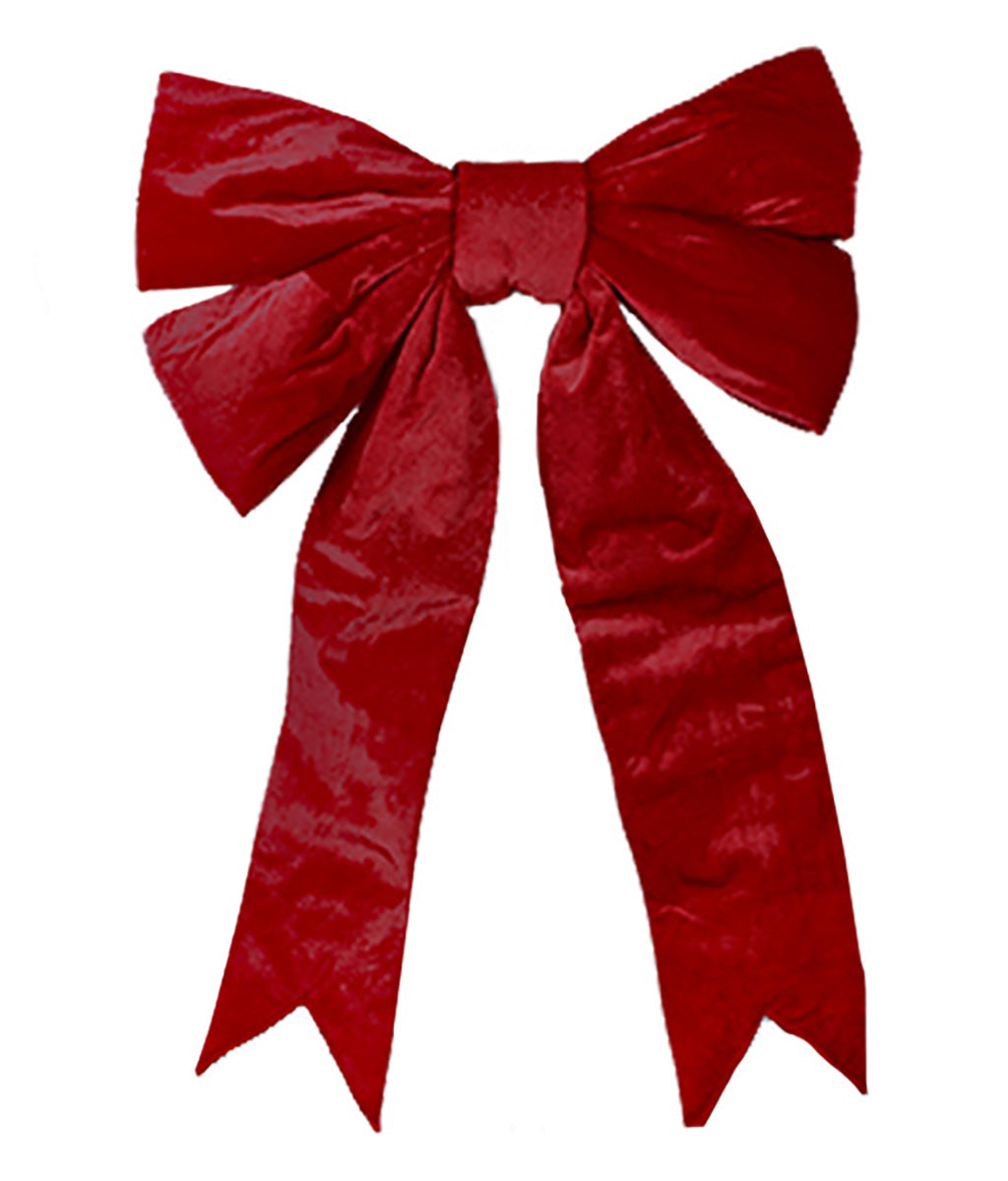 24" Red Bow with Gold Trim