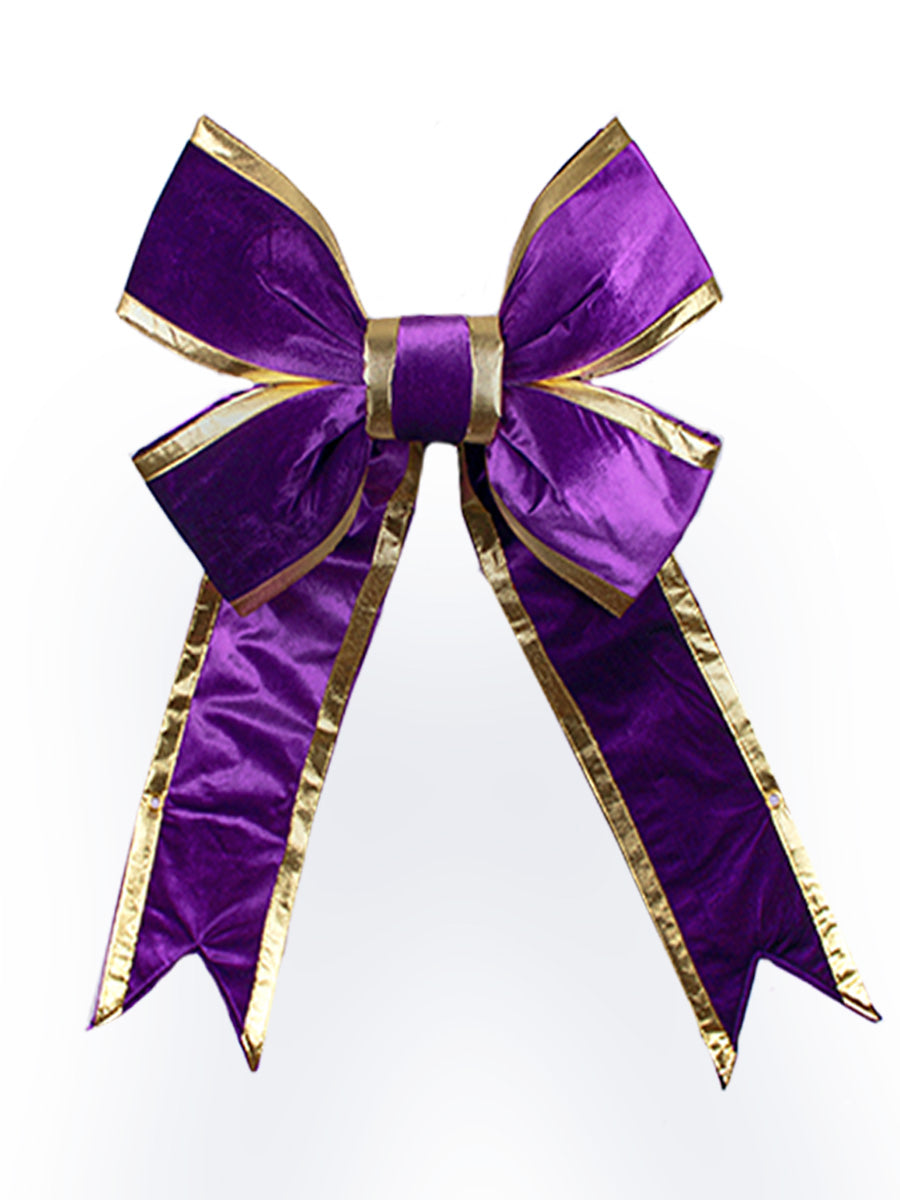 48" Bow, Purple Velvet with Gold Trim