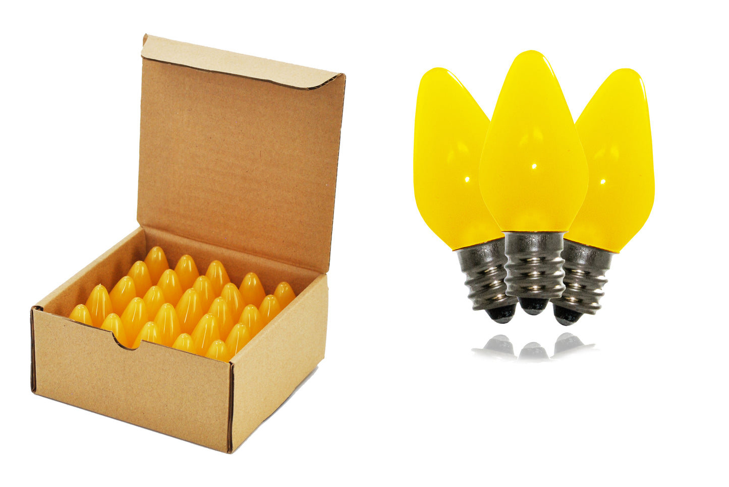 25 Pack C7 SMD True Yellow Frosted Retrofit