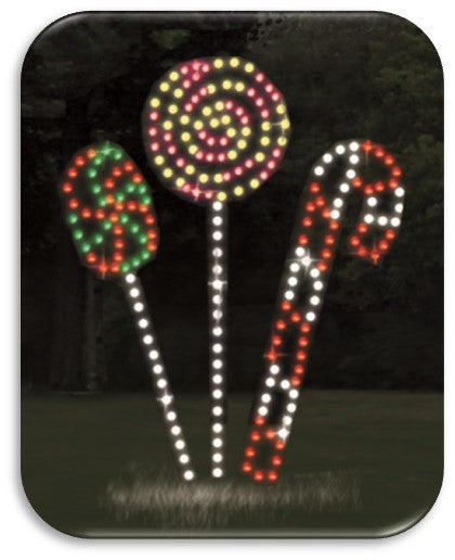 8' Candy Spray with 2 Lollipops and Candy Cane