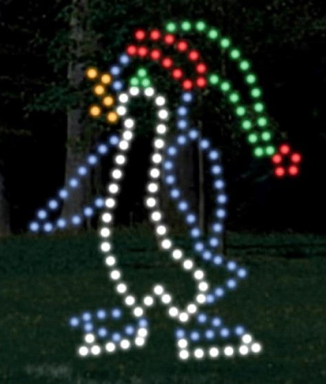 5' Skating Penguin with Red and Green Hat (Part of Set of 5)