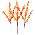 3 Pack of Orange Leafy Glitter Picks with Orange Glitter Spray