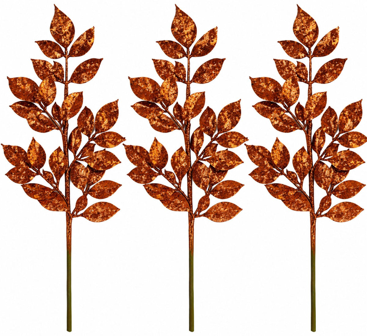 3 Pack of Copper Leafy Glitter Picks