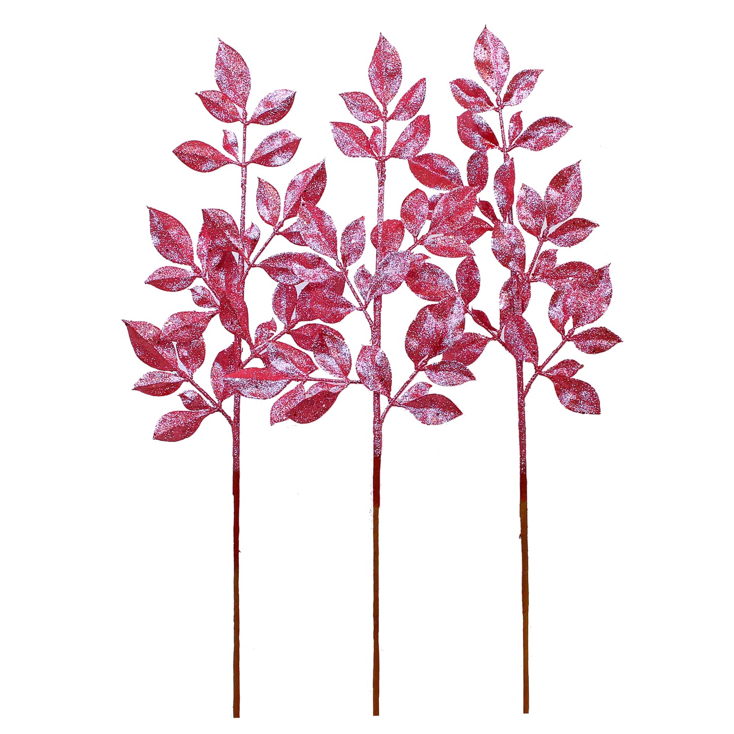 3 Pack of Light Pink Leafy Glitter Picks