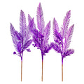 3 Pack of Purple Glitter Feather Picks