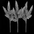 3 Pack of Silver Glitter Feather Picks