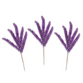 3 Pack of Purple Floral Glitter Spray Picks