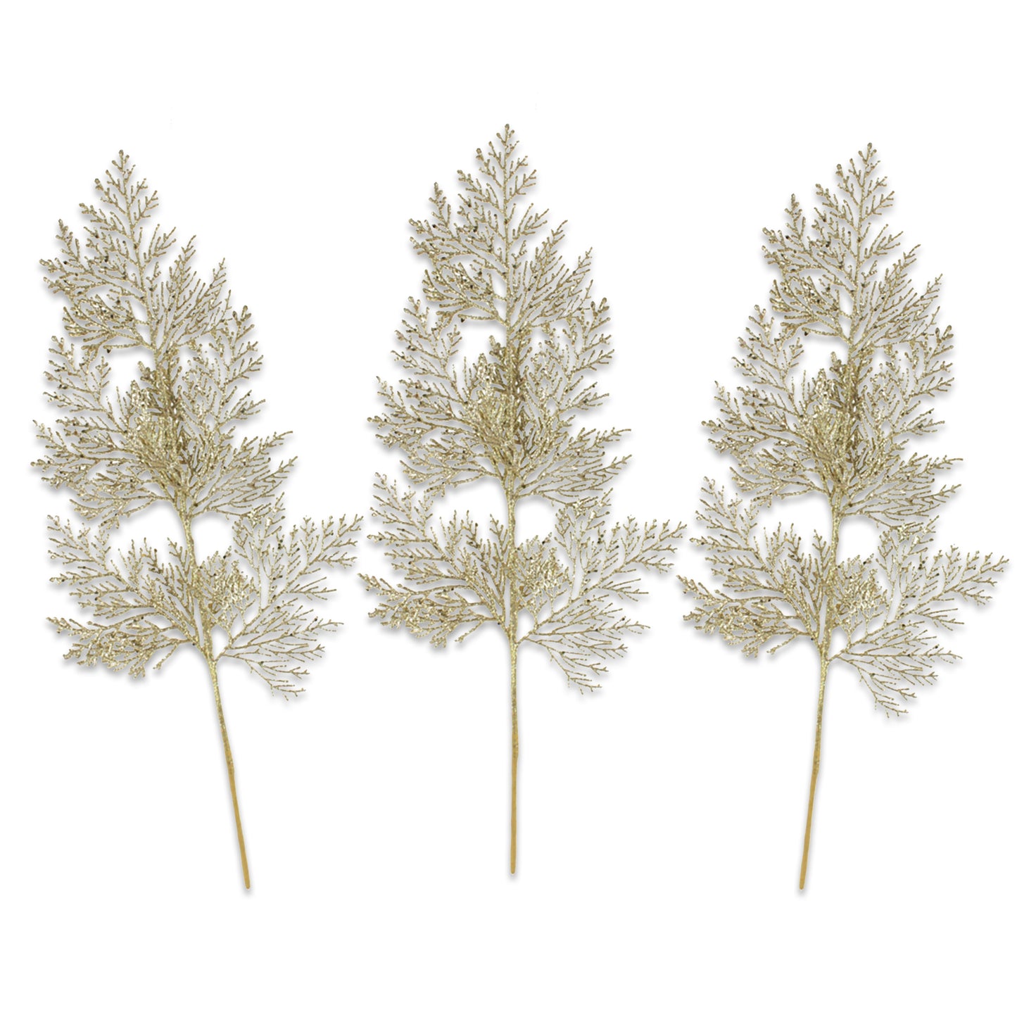 3 Pack of Gold Glitter Branch Picks