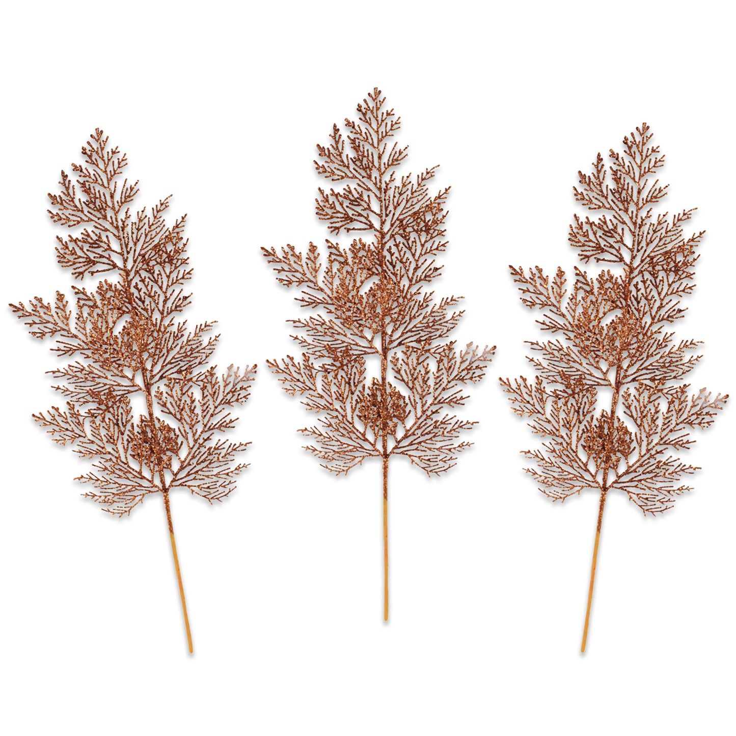 3 Pack of Orange Glitter Branch Picks