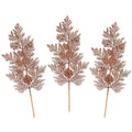 3 Pack of Orange Glitter Branch Picks