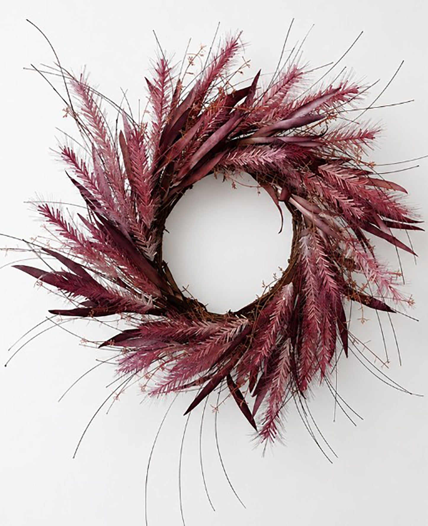 Burgundy Feathered Wreath
