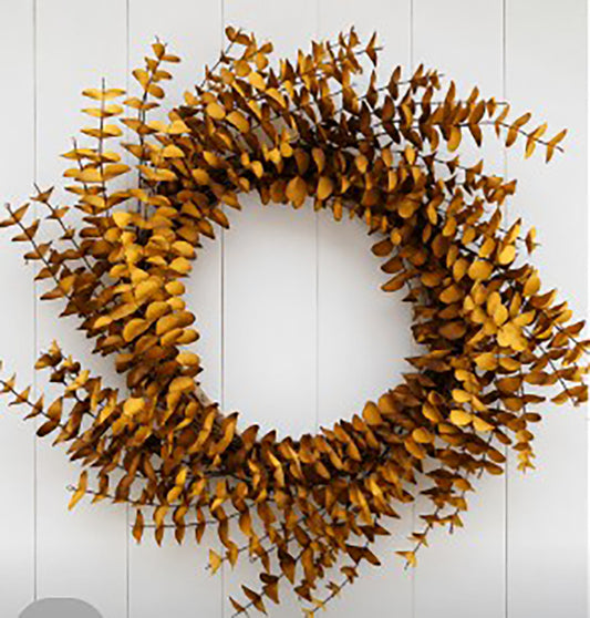 Yellow-Brown Leafy Wreath