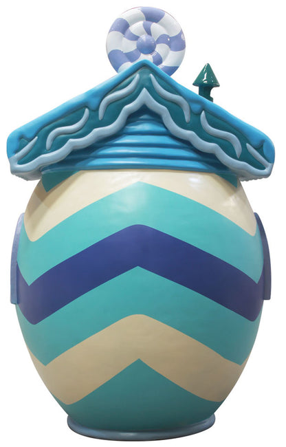 7.5' Easter Egg House With Blue Roof