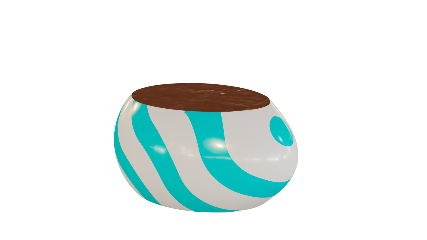 Teal and White Easter Egg Table