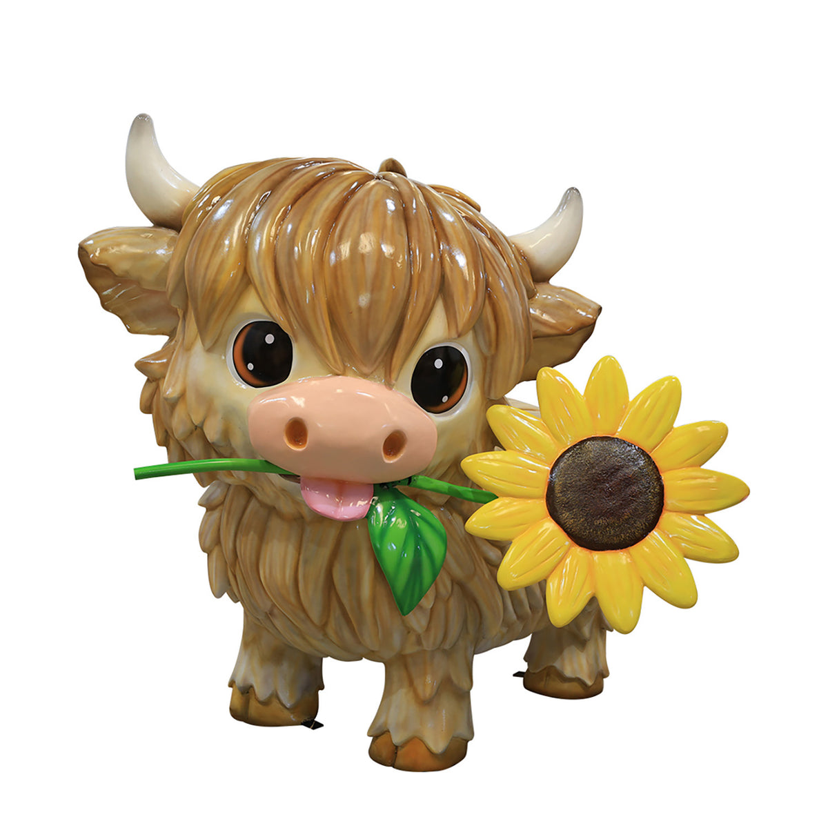 Highland Cow with Sunflower