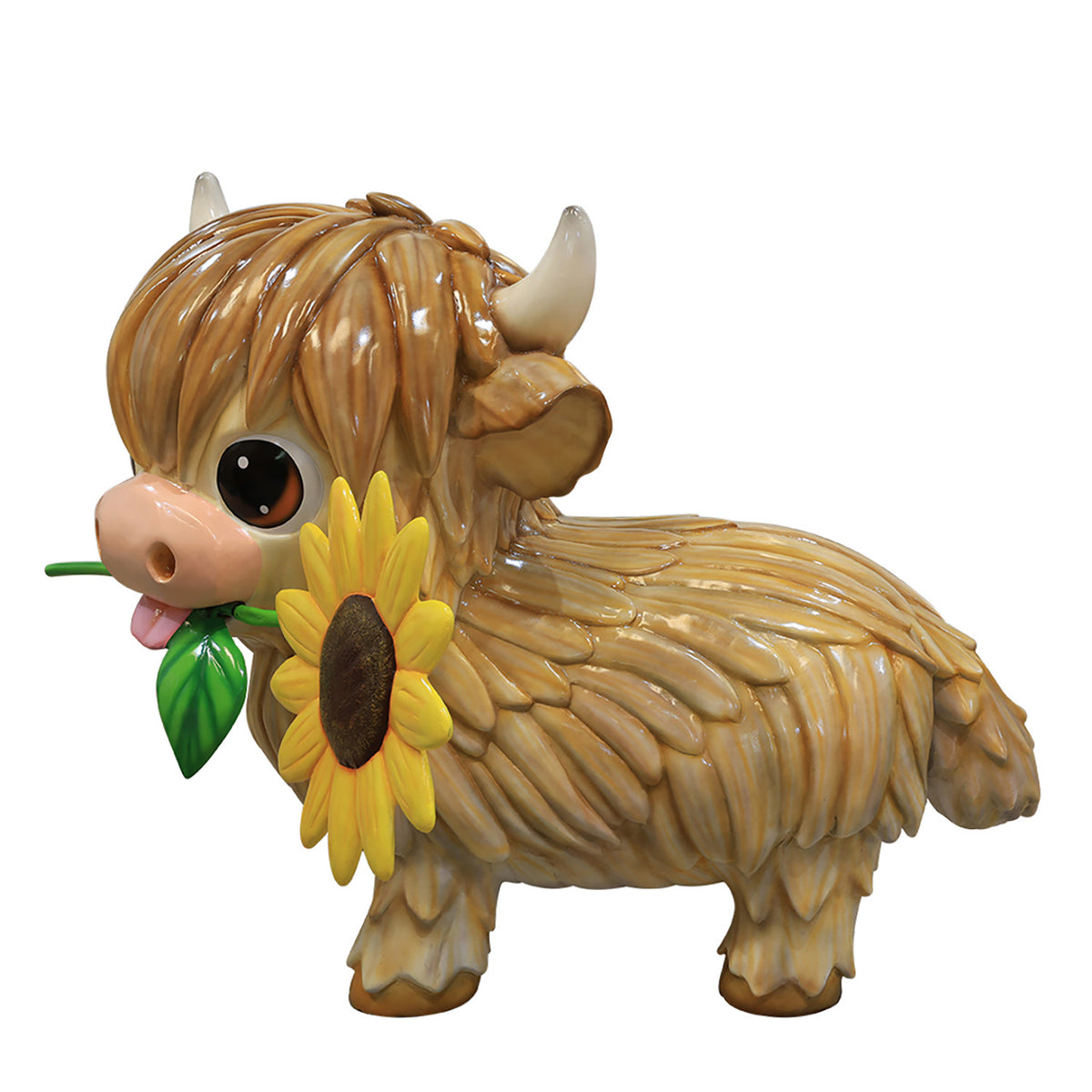 Highland Cow with Sunflower
