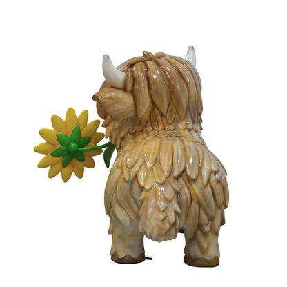 Highland Cow with Sunflower