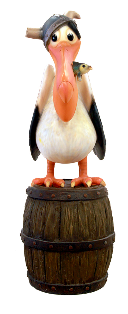 Pelican on Barrel