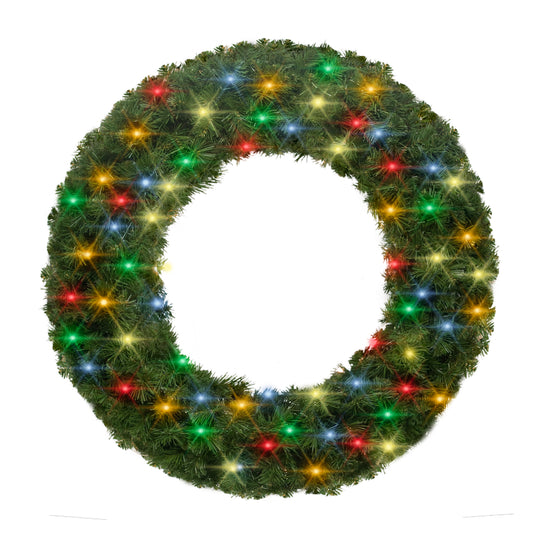 4' Sequoia Wreath with Multicolored LED Lights