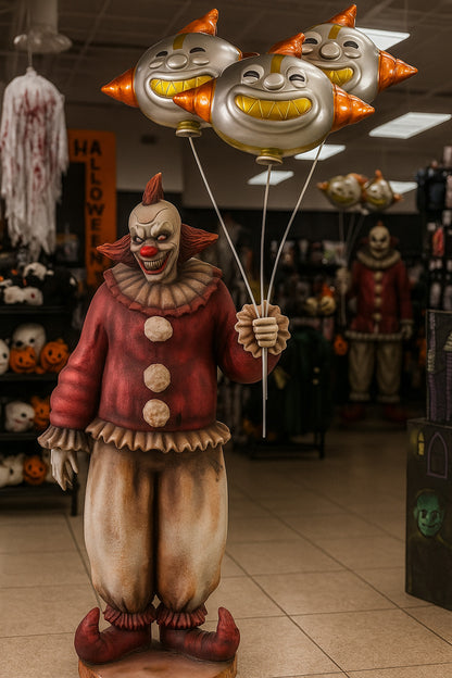 8.5' Scary Clown with Balloons