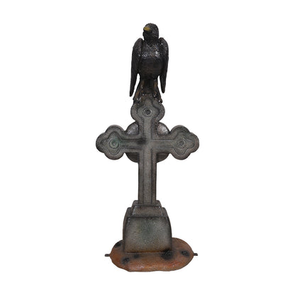 Gravestone Cross with Crow