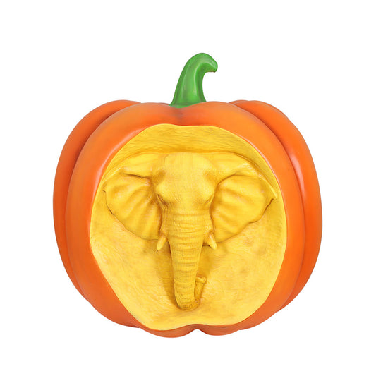 36" Elephant Carved Pumpkin